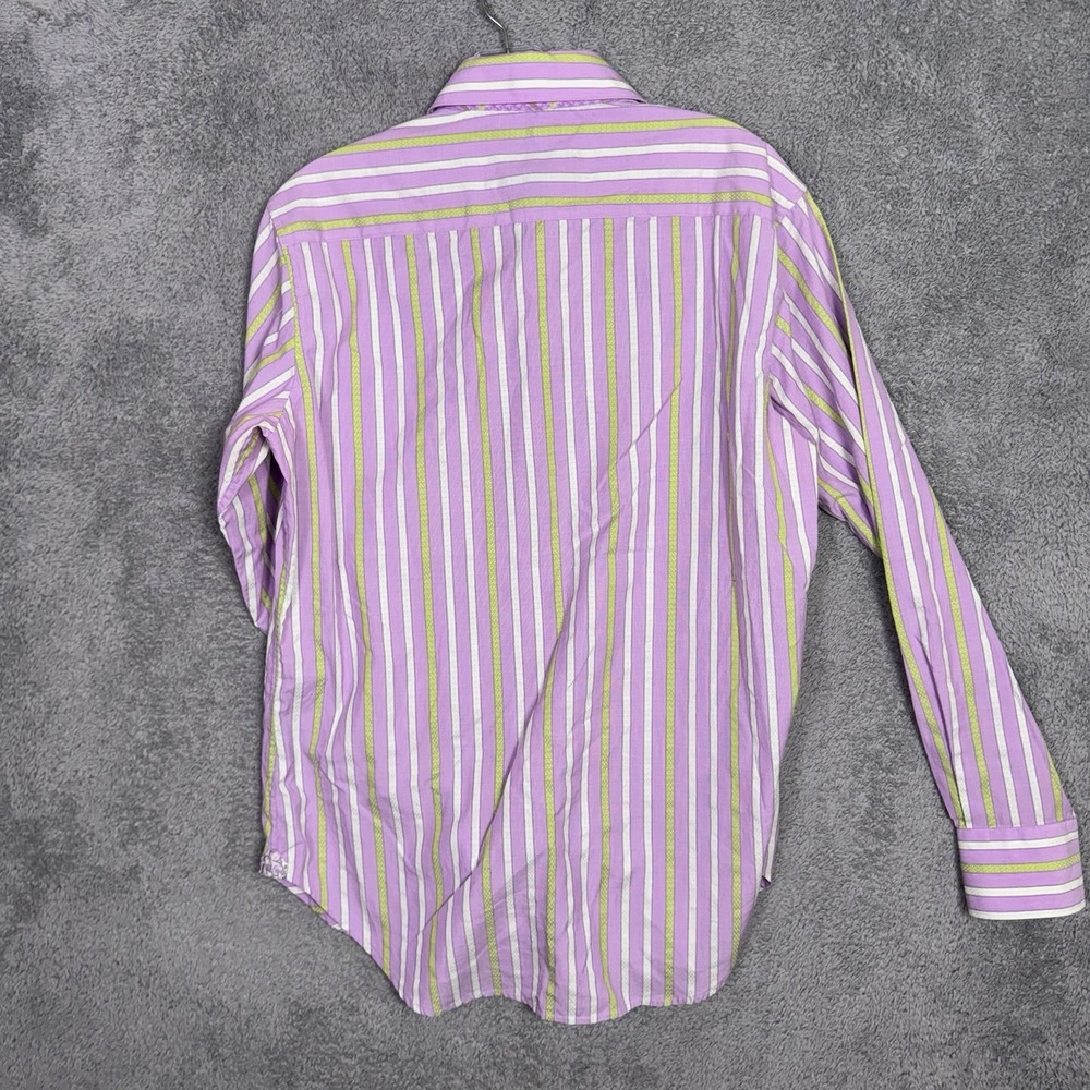 Robert Graham Shirt Mens S Flip Cuff Geometric Striped Modern American Preppy - Picture 11 of 12